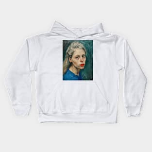 The woman with blue eyes Kids Hoodie